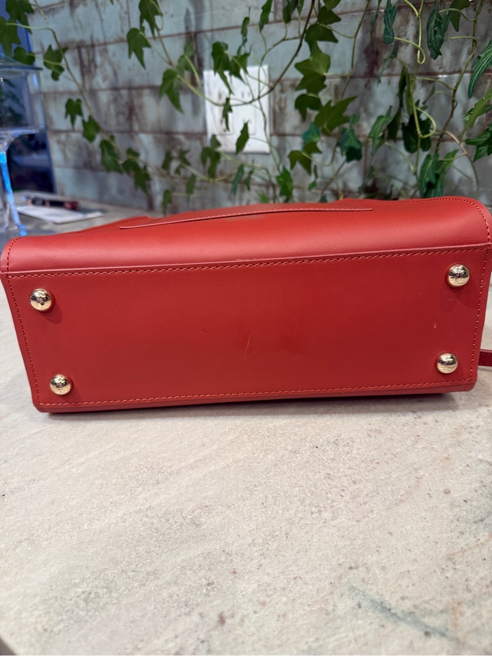 ZAC Zac Posen Eartha Leather Satchel Red Terracotta Gold Hardware - Picture 14 of 16